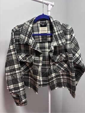Ashley By 26 International Black & White Plaid Shacket